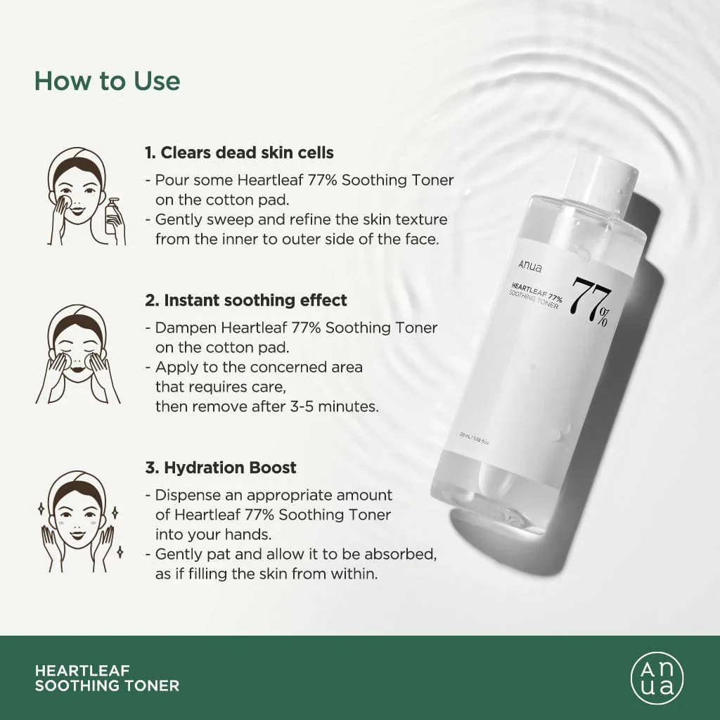 Anua Heartleaf 77% Soothing Toner 250Ml Big size