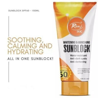 Rivaj Whitening & Vanishing SPF60 Sunblock 100ml – All Skin Type