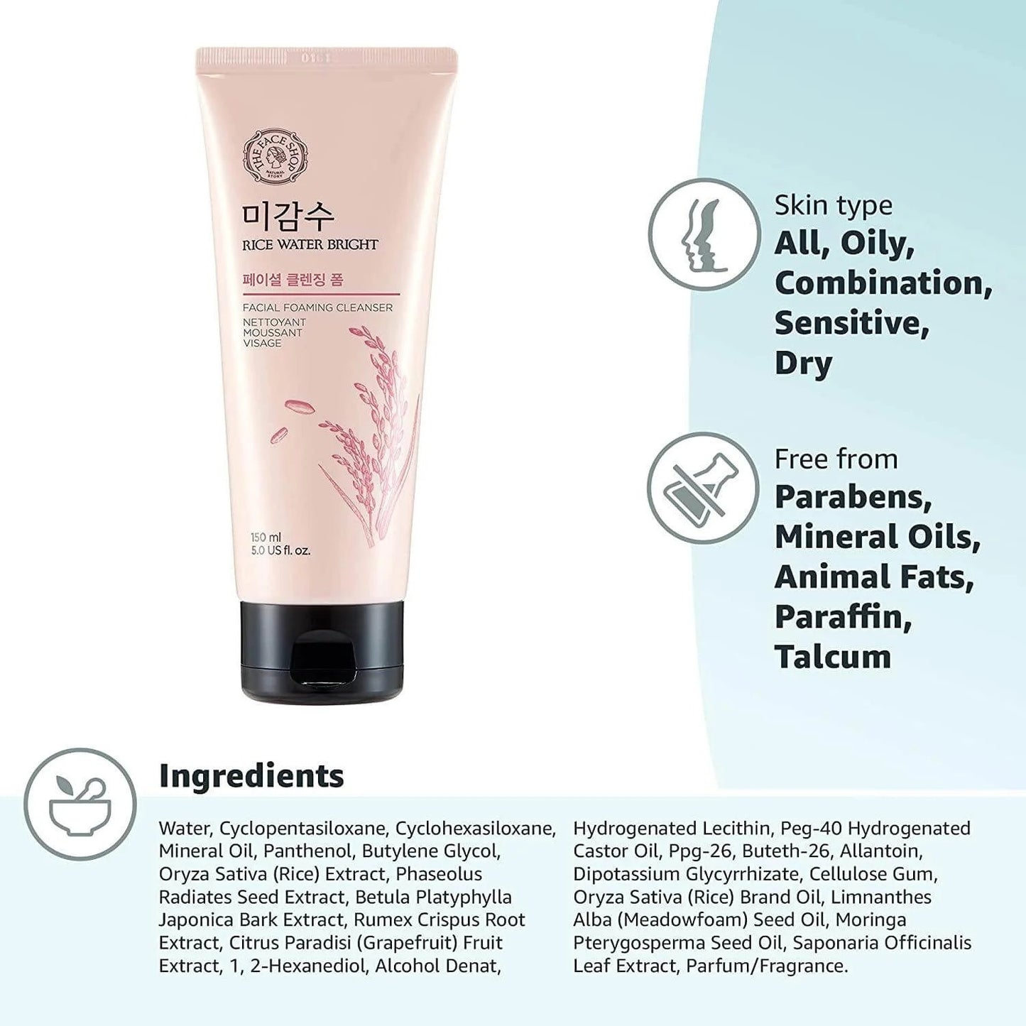 The Face Shop Rice Water Bright Cleansing Foam 100ml
