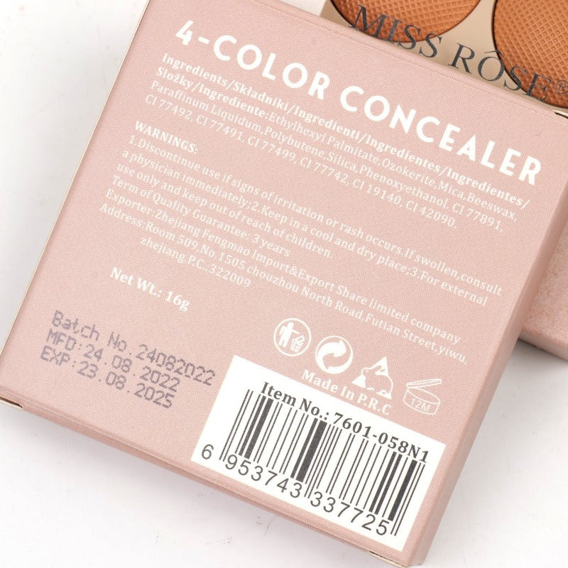 Miss Rose 4 Color Concealer Contour palette