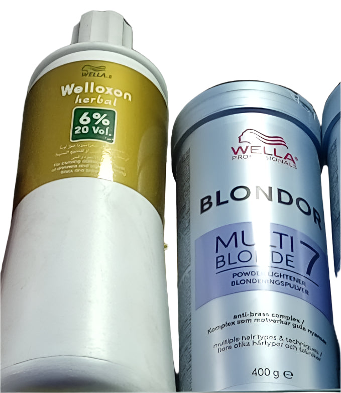 Wella Blondor Multi Blonde Lightening Powder 400g, Welloxon Herbal 6% 20 Vol 1000ml
