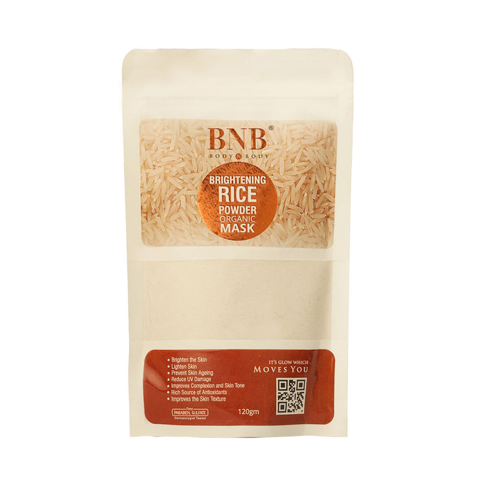 BNB Organic Source Rice Brightening Glow Kit, Face Wash+Scrub+Mask, Dermatologist-Tested