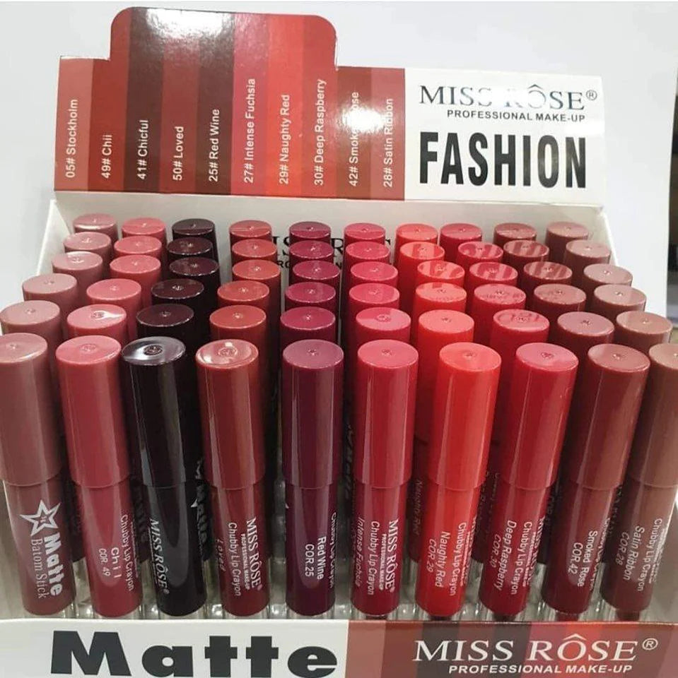 Miss Rose Matte Chubby Lips Crayon Lipstick Pack of 2