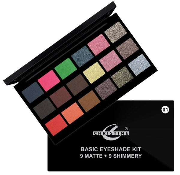 CHRISTINE BASIC EYESHADOW KIT 9 MATTE + 9SHIMMERY(01)
