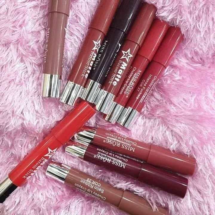 Miss Rose Matte Chubby Lips Crayon Lipstick Pack of 2
