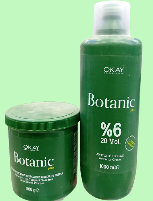Botanic Plus Blue Bleach kit (Powder 500g, Oxidation Cream 6% 20 VOL - 1000ml)