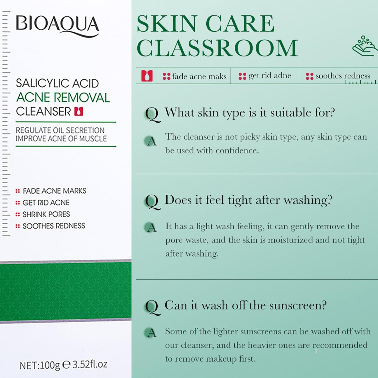BIOAQUA Salicylic Acid Acne Removal Cleanser