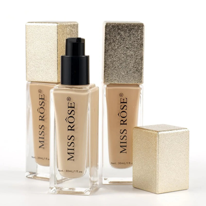 Missrose Luxurious Gilded Cuboid Silky Foundation 30ml