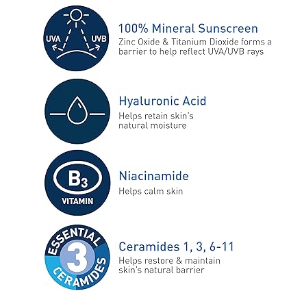 CeraVe 100% Mineral Sunscreen SPF 50