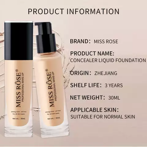 Miss Rose Strong Cover Oil Free Foundation 30ml