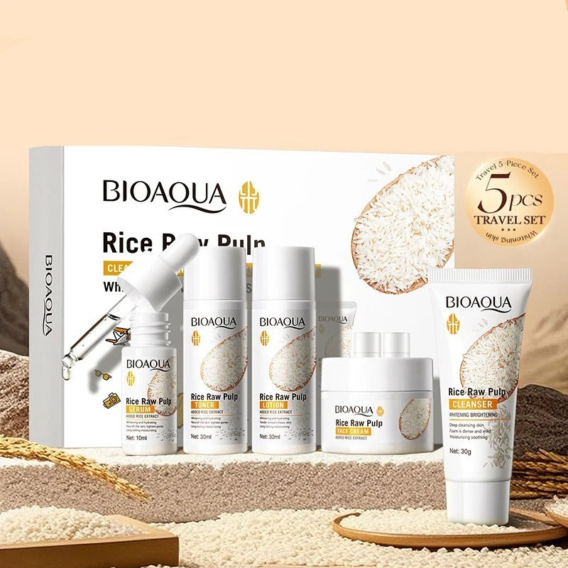 BIOAQUA 5 in One Rice Raw Pulp Skin Care Products Set